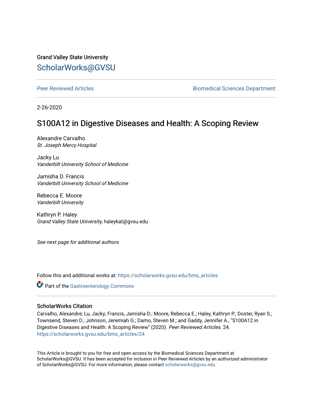 S100A12 in Digestive Diseases and Health: a Scoping Review