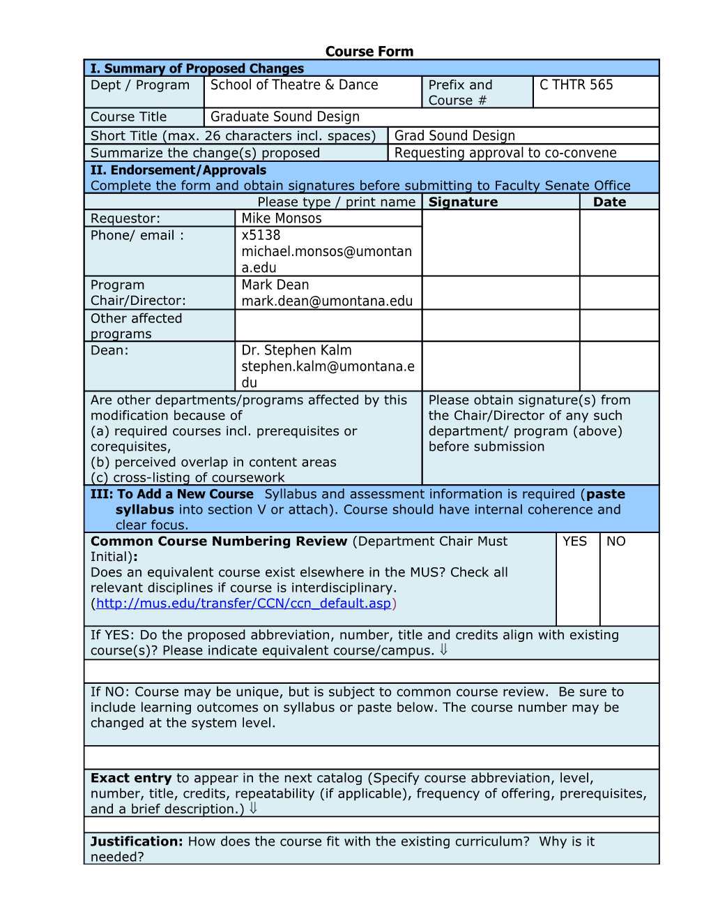 IV. to Delete Or Change an Existing Course Check X All That Apply s2