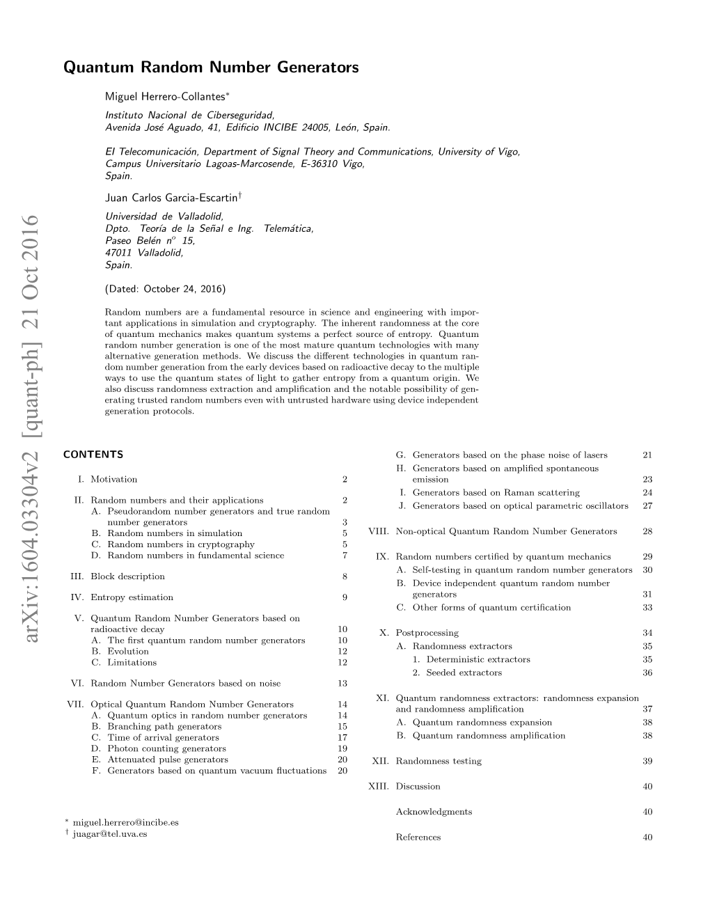 Quantum Random Number Generators and Their Roles