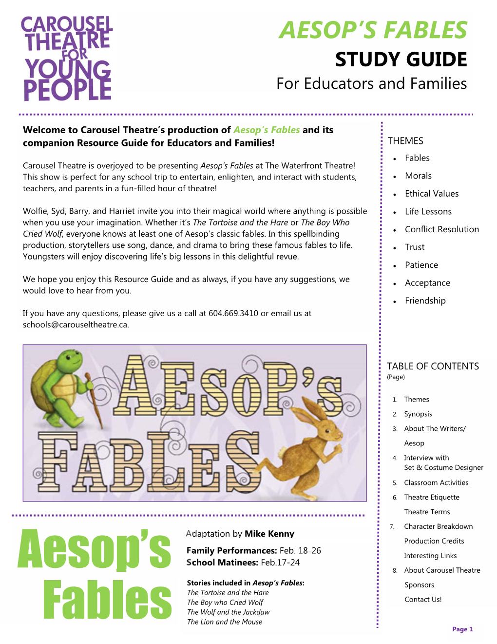 Aesop's Fables Activities