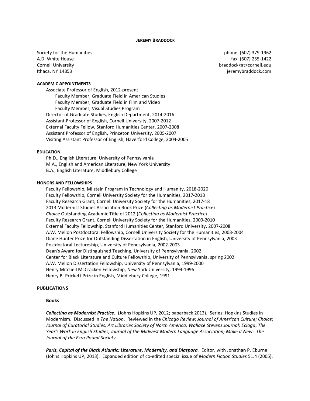 Braddock Cv (May 2019) [Website]