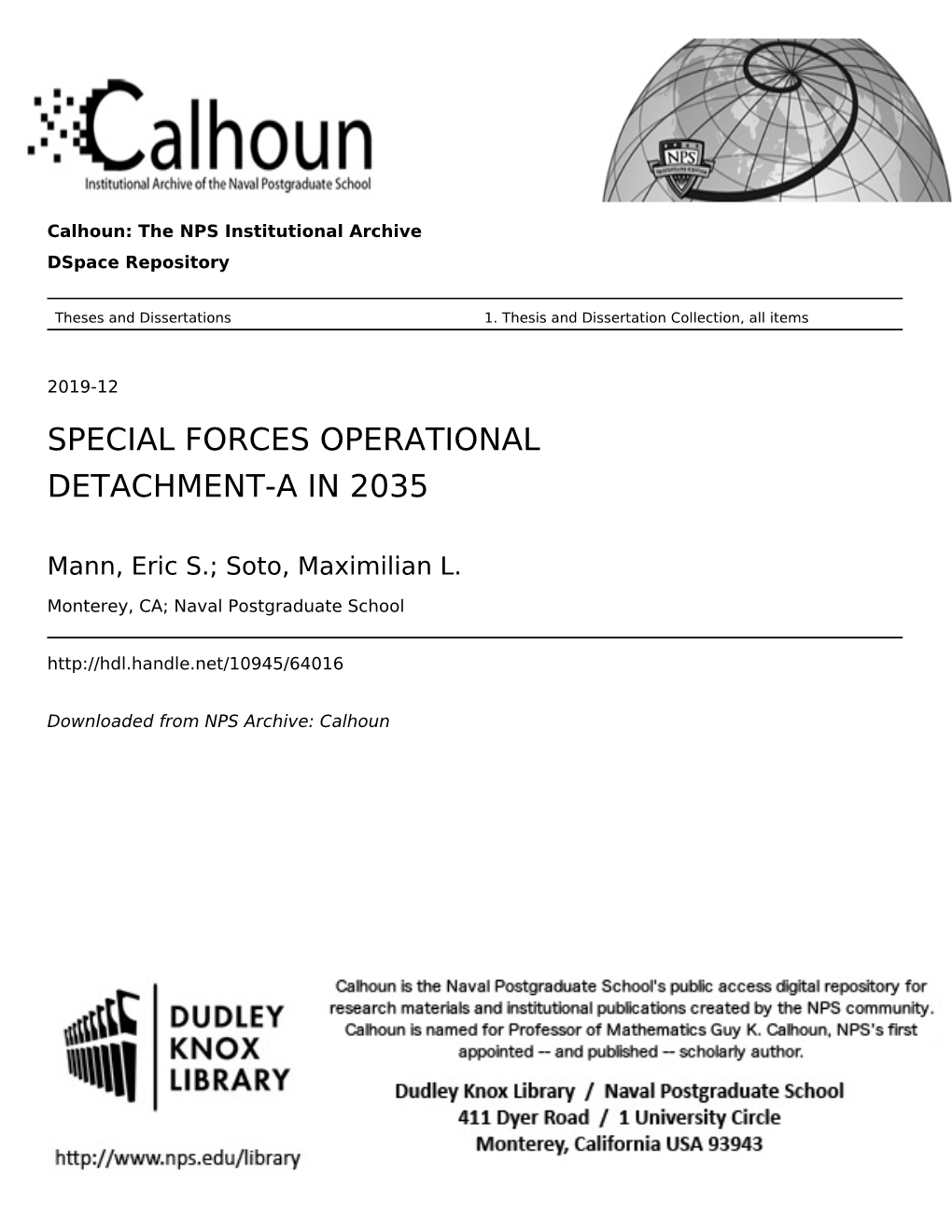 Special Forces Operational Detachment-A in 2035