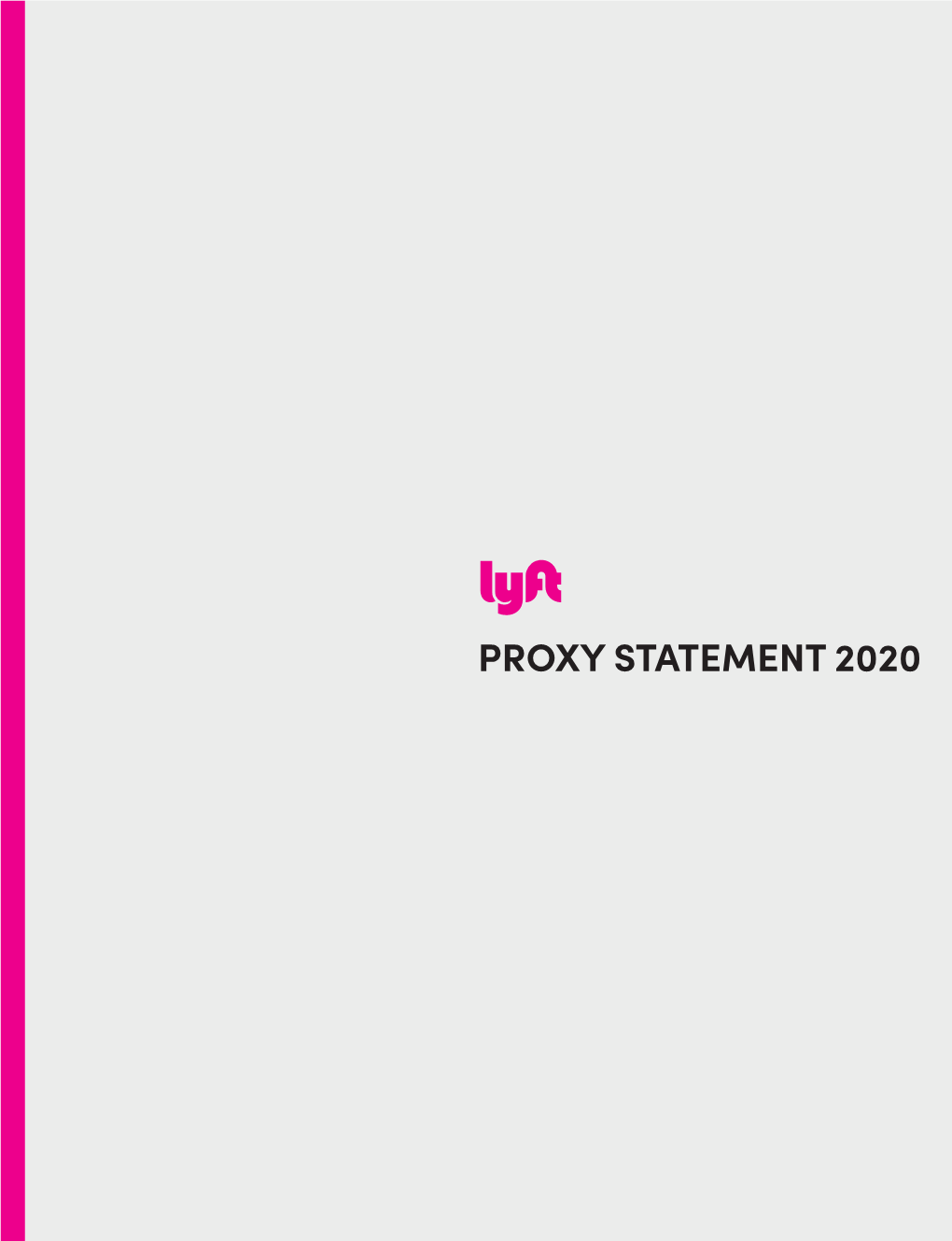 Proxy Statement 2020 Built for the Long-Term