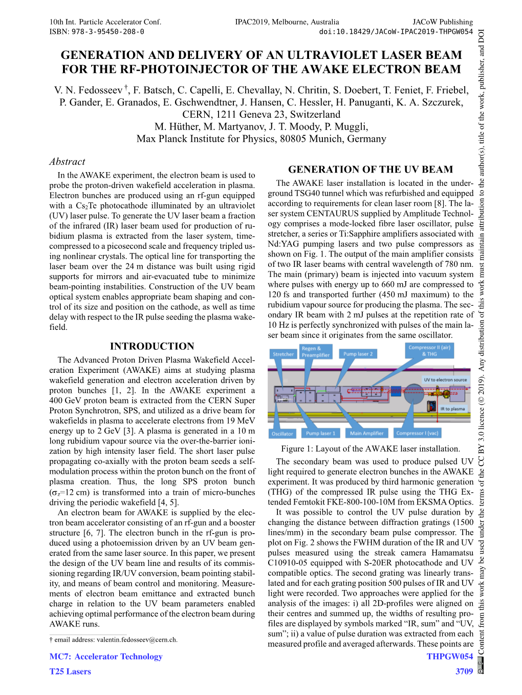 Generation and Delivery of an Ultraviolet Laser Beam for the Rf-Photoinjector of the Awake Electron Beam V