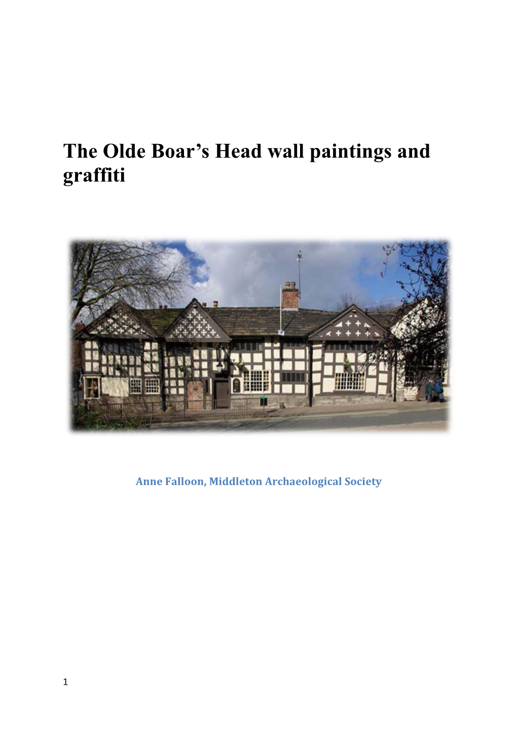 The Olde Boar's Head Wall Paintings and Graffiti