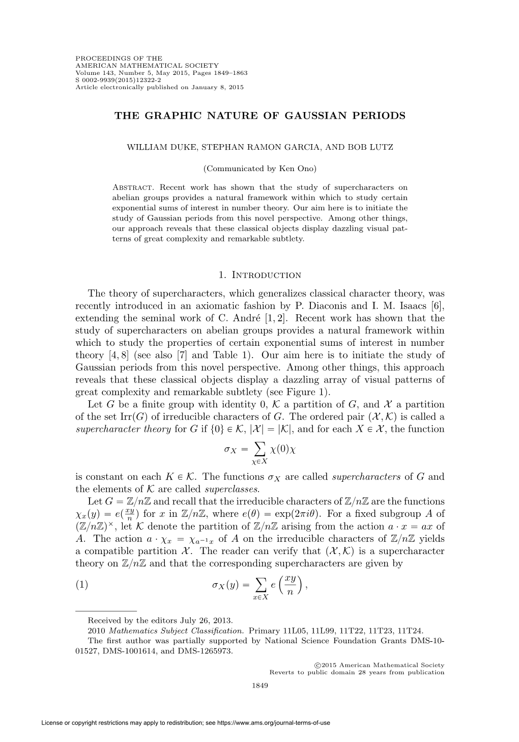 The Graphic Nature of Gaussian Periods