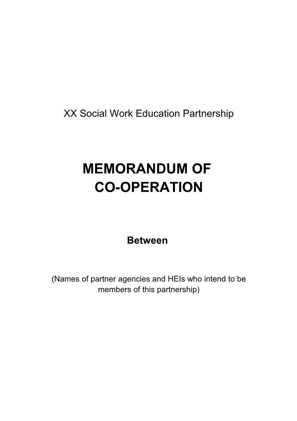 XX Social Work Education Partnership