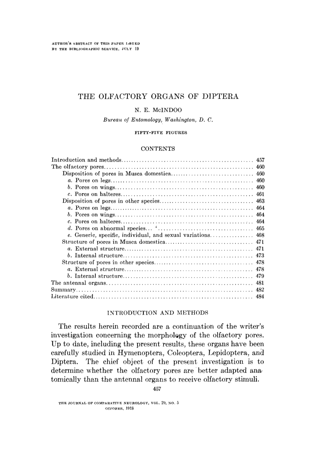 The Olfactory Organs of Diptera