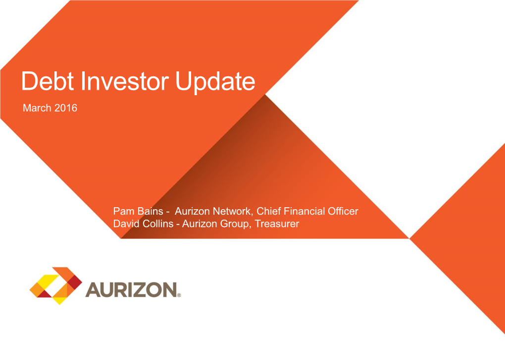 Debt Investor Update March 2016