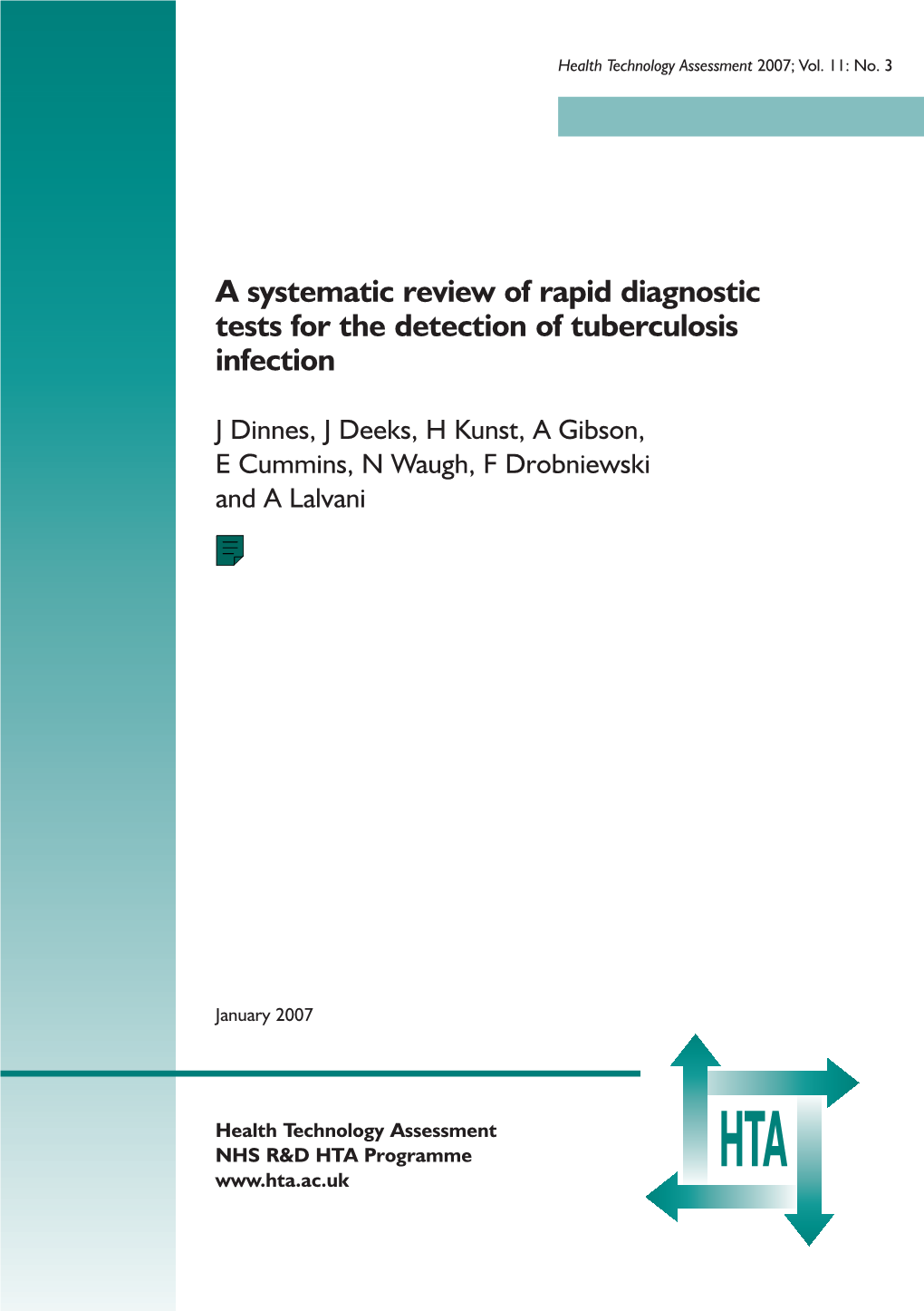 A Systematic Review of Rapid Diagnostic Tests for the Detection of Tuberculosis Infection