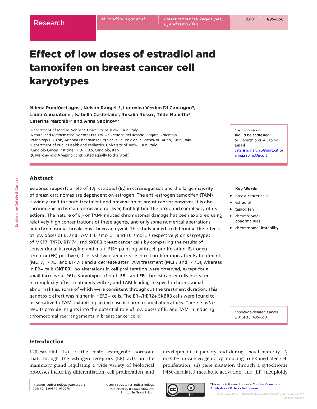 Downloaded from Bioscientifica.Com at 09/25/2021 01:35:35PM Via Free Access