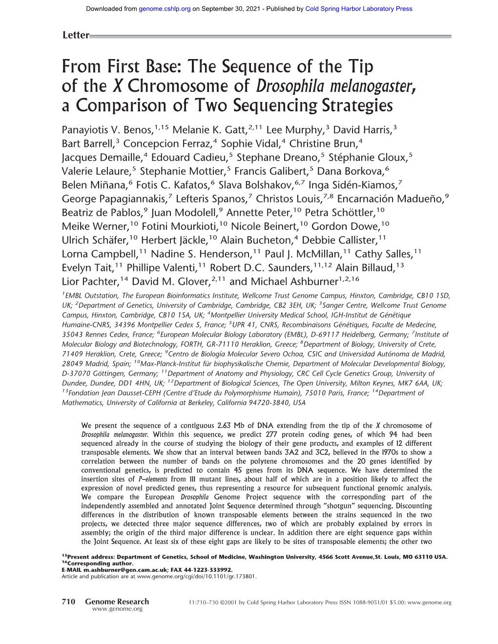 Drosophila Melanogaster, a Comparison of Two Sequencing Strategies