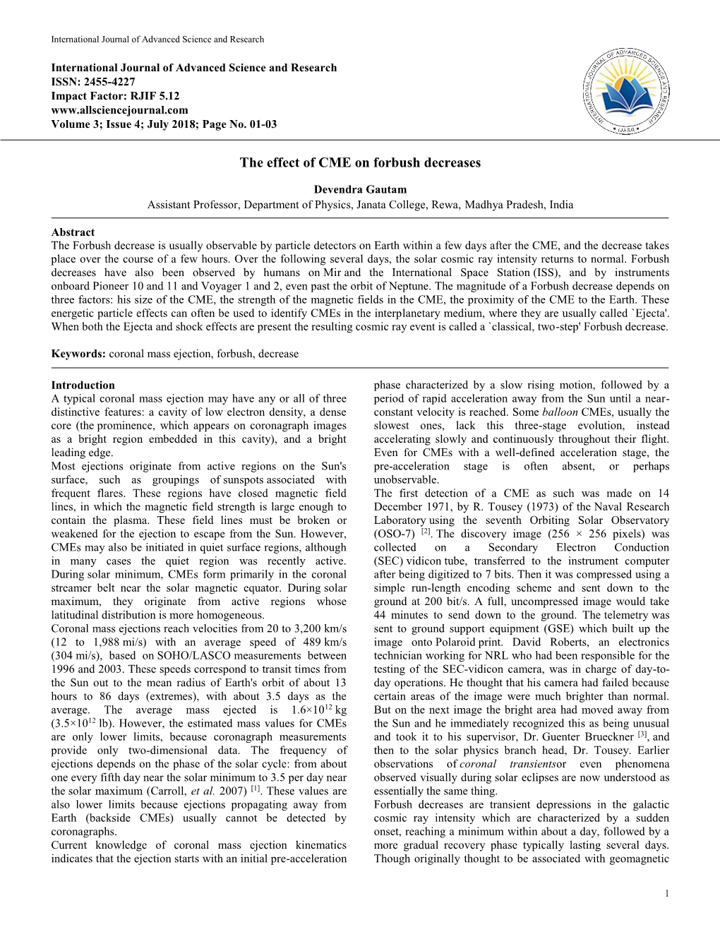 The Effect of CME on Forbush Decreases