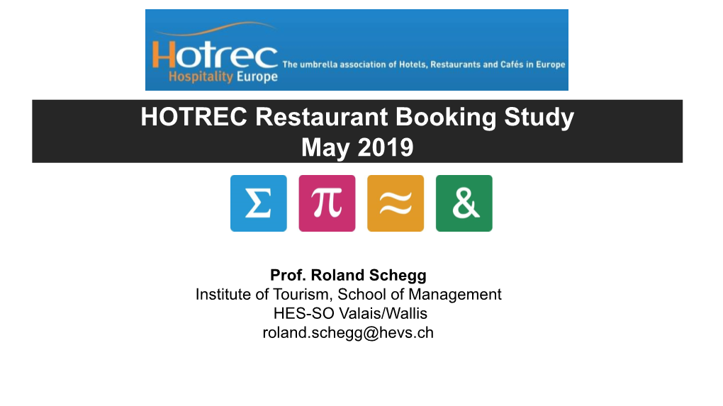 HOTREC Restaurant Booking Study May 2019