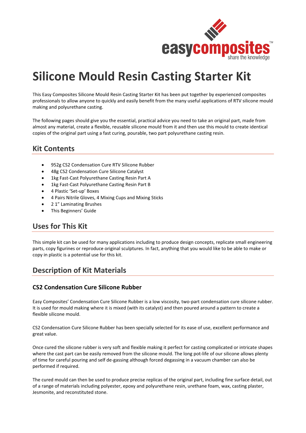 Silicone Mould Resin Casting Starter Kit