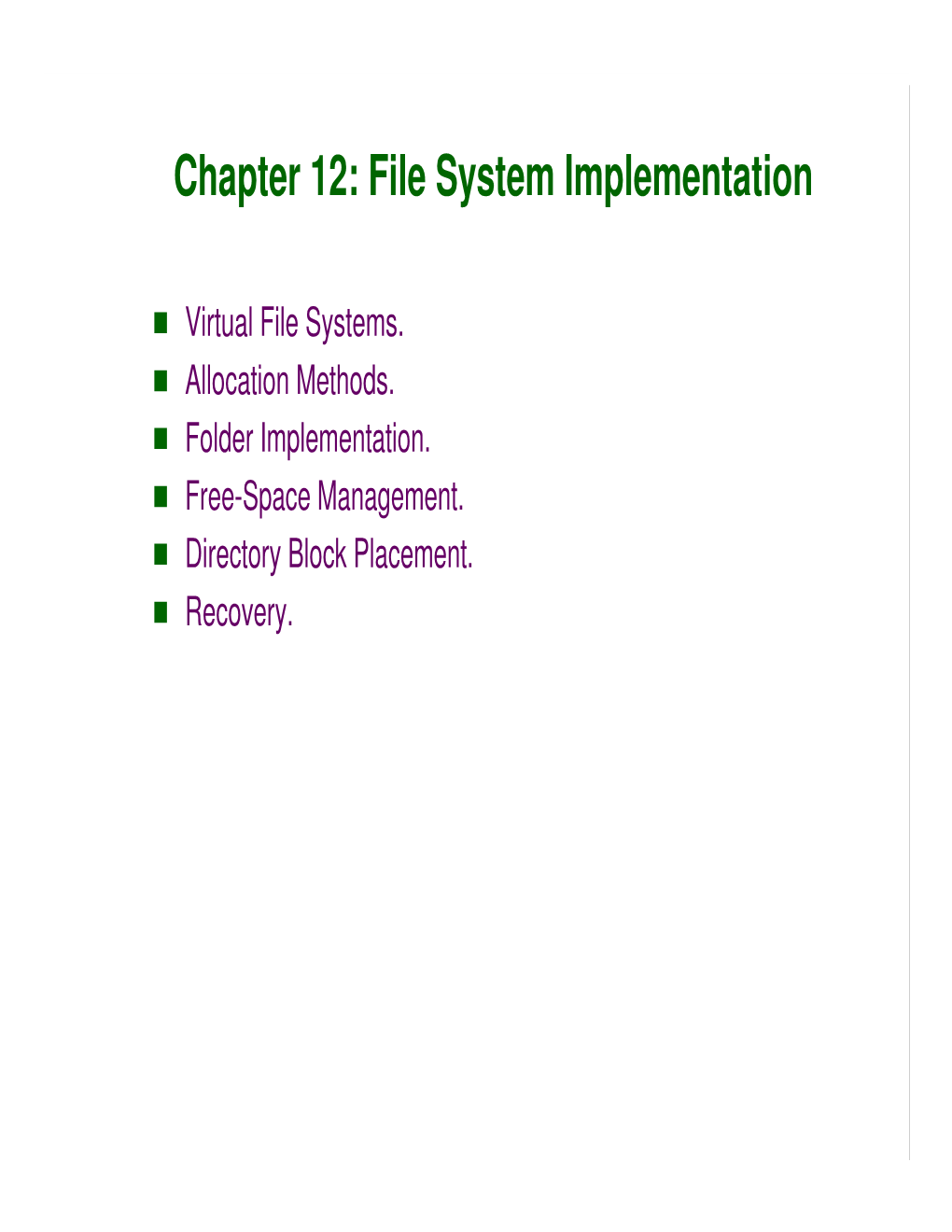 File System Implementation