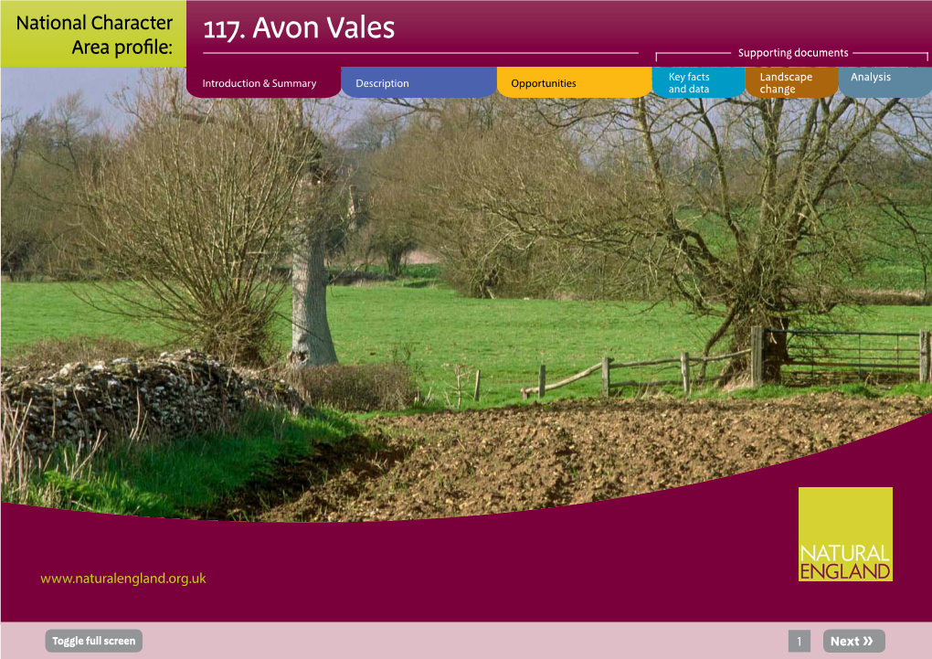 117. Avon Vales Area Profile: Supporting Documents