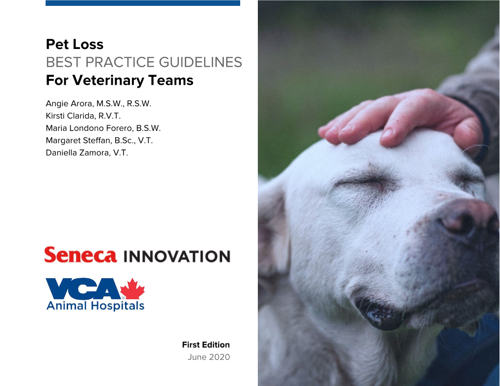 Pet Loss BEST PRACTICE GUIDELINES for Veterinary Teams
