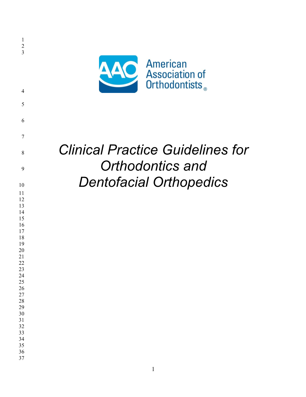 Clinical Practice Guidelines For