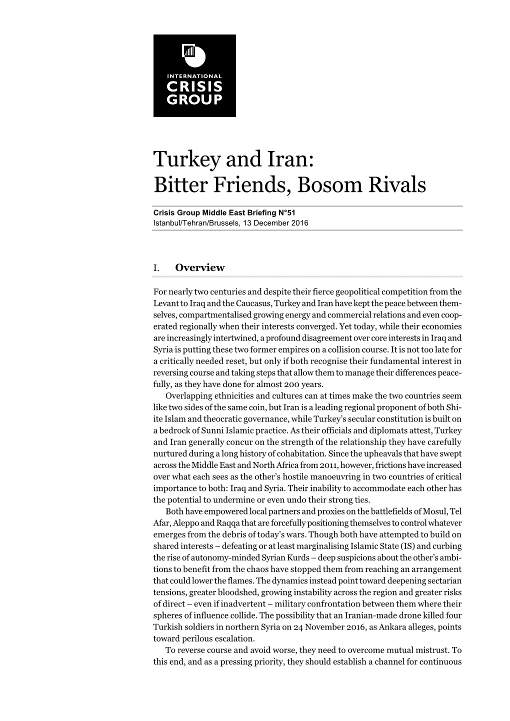 Turkey and Iran: Bitter Friends, Bosom Rivals