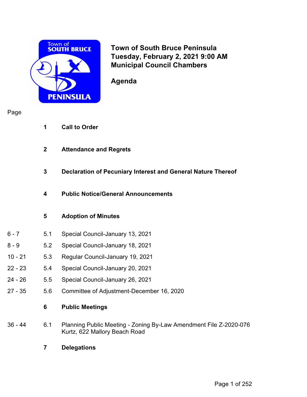 Regular Council-January 19, 2021