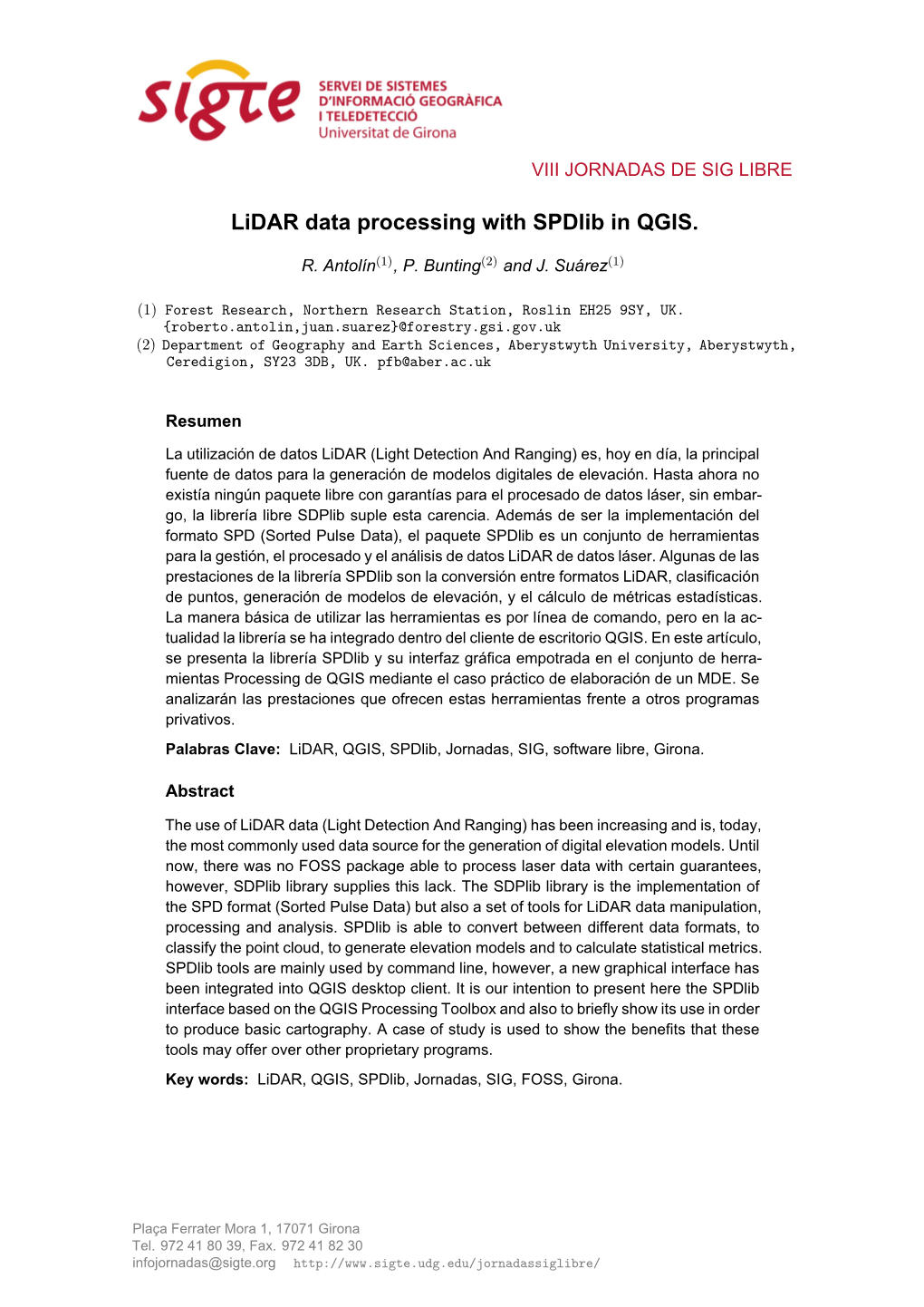 Lidar Data Processing with Spdlib in QGIS