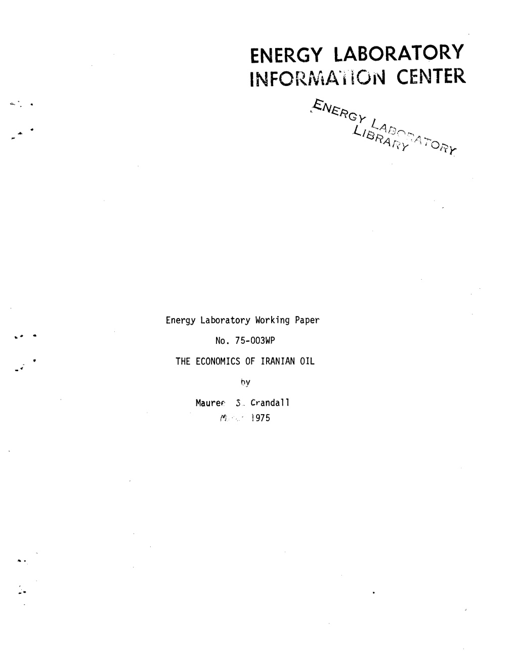 ENERGY LABORATORY INFOQRMA'i'oni' CENTER