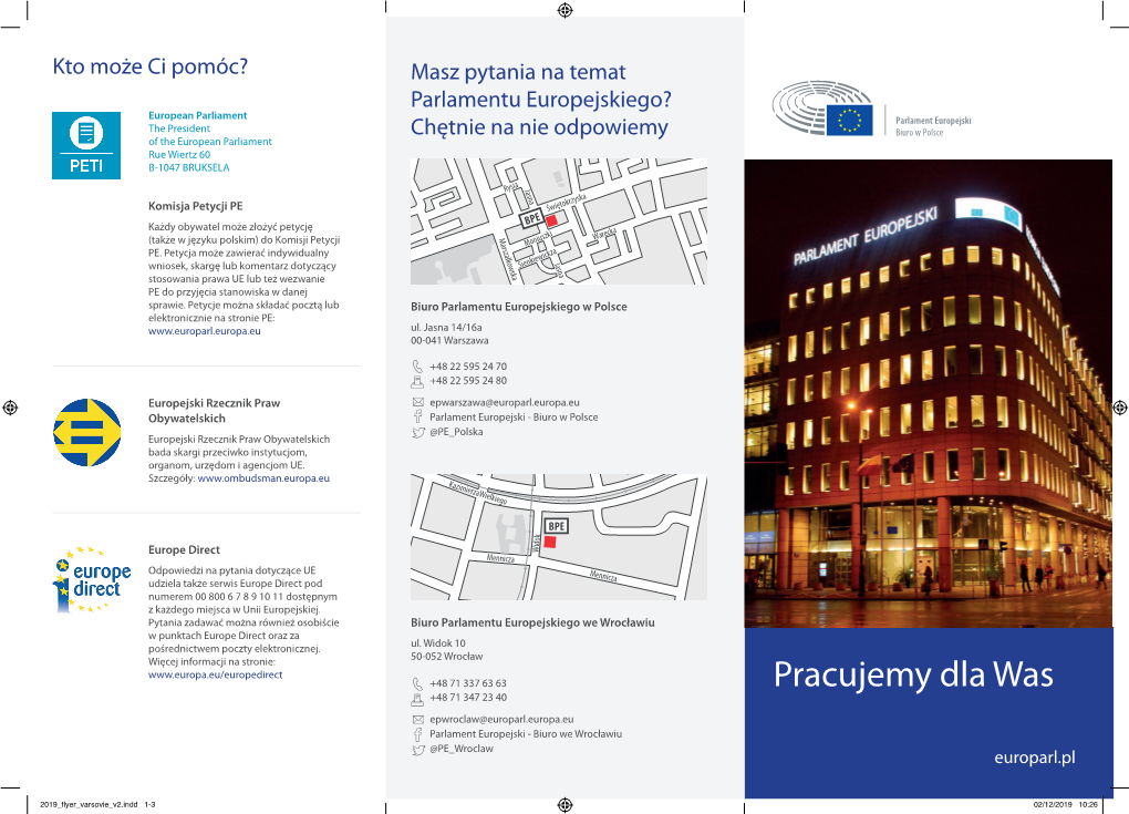Biuro Parlamentu Europejskiego W Polsce Elektronicznie Na Stronie PE: Ul