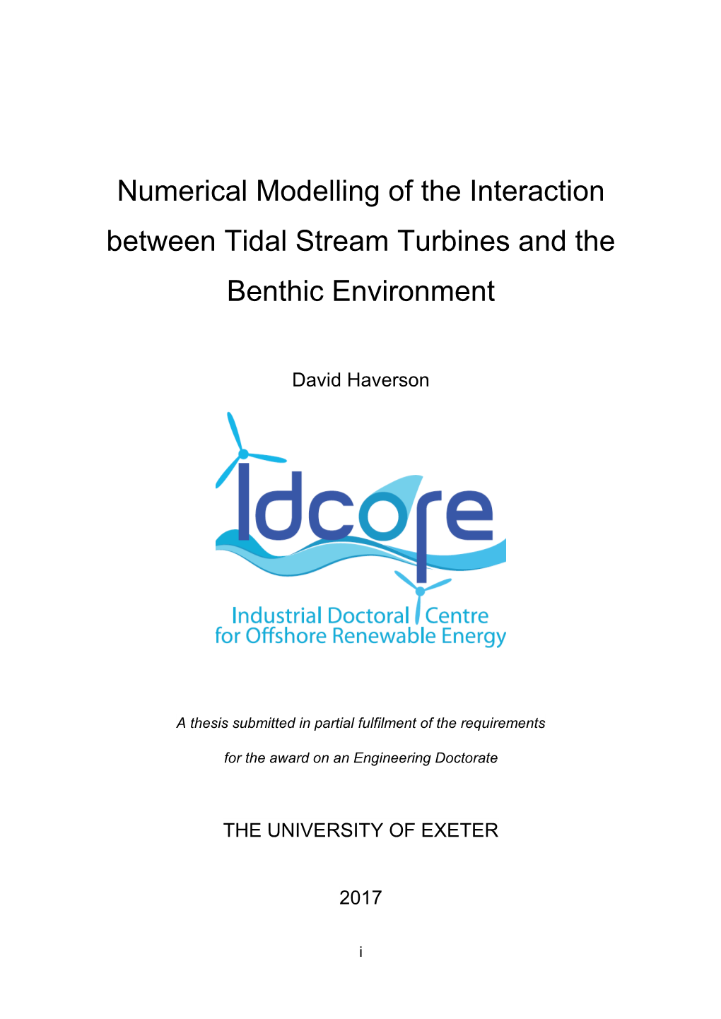 Numerical Modelling of the Interaction Between Tidal Stream Turbines and the Benthic Environment