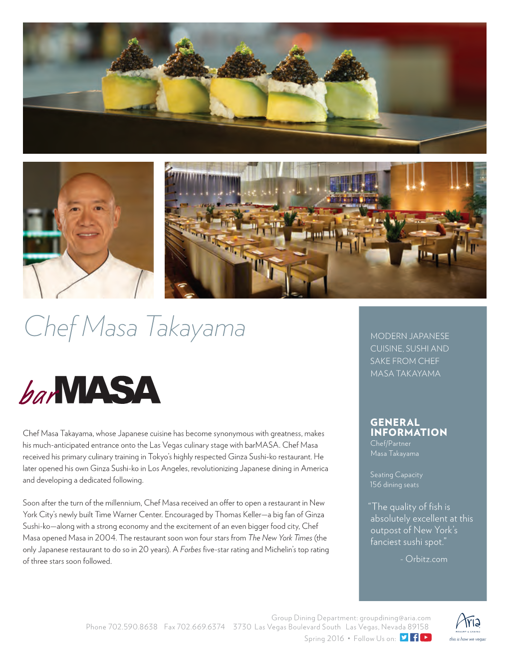 Chef Masa Takayama MODERN JAPANESE CUISINE, SUSHI and SAKE from CHEF MASA TAKAYAMA