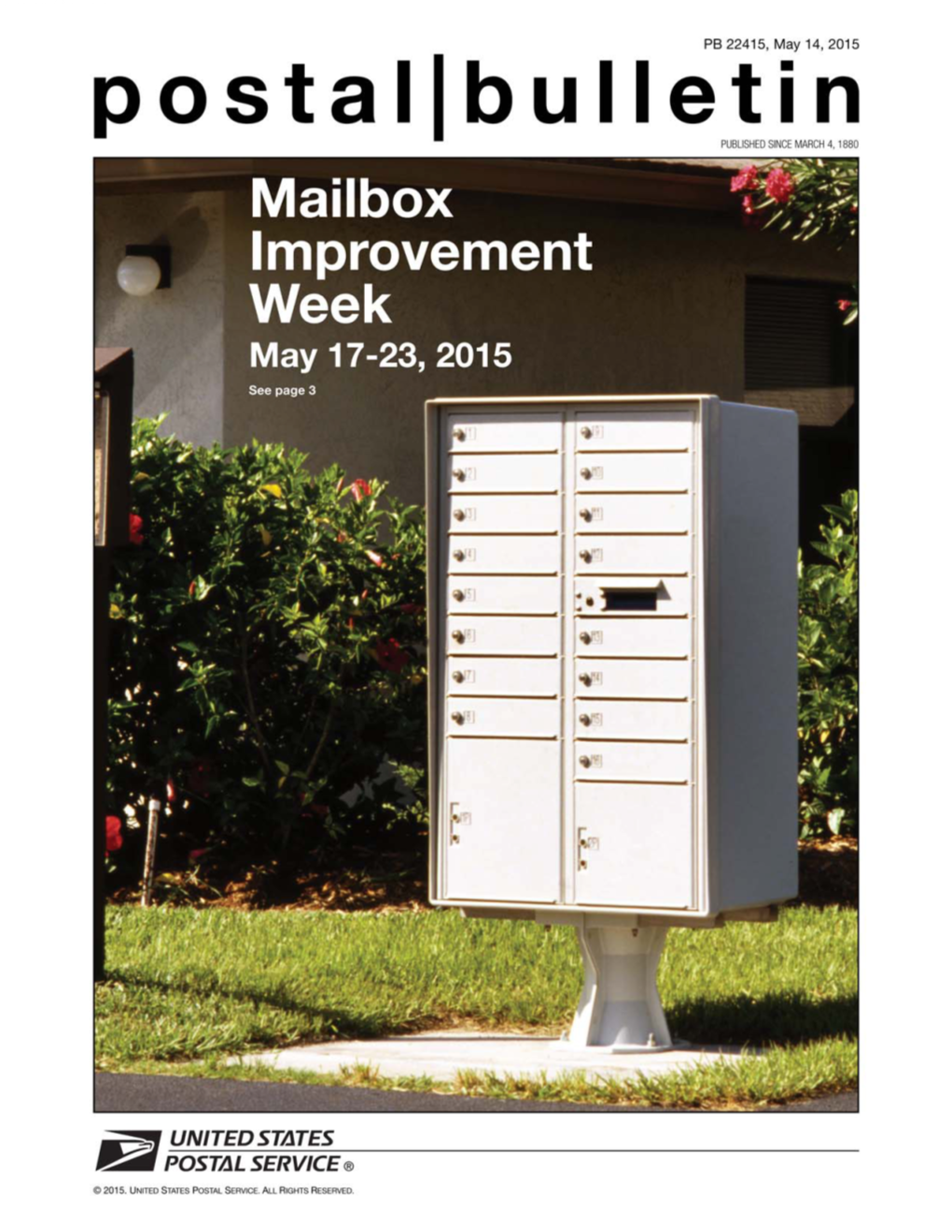 Front Cover 2 Postal Bulletin 22415 (5-14-15)