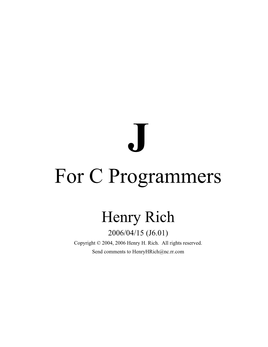 For C Programmers