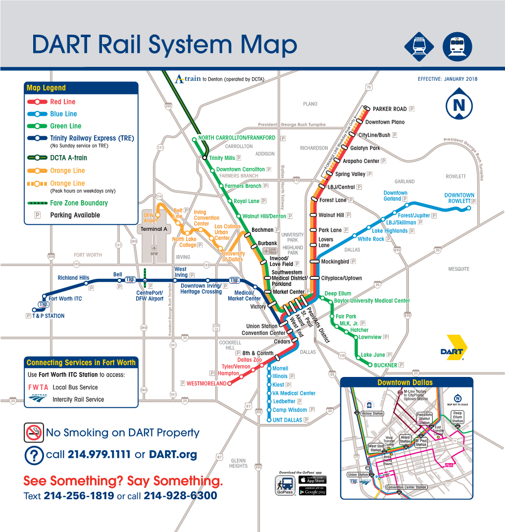 DART Rail System Map
