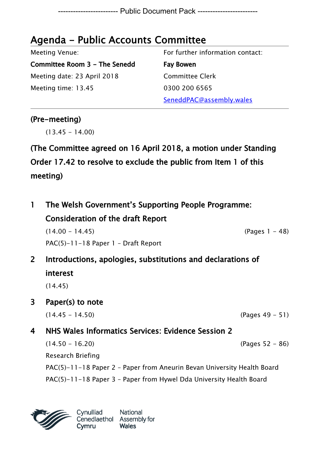 (Public Pack)Agenda Document for Public