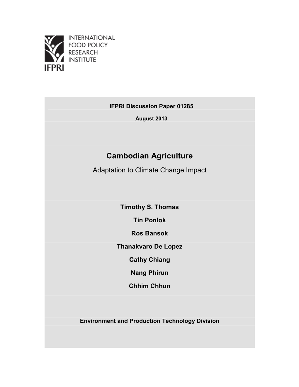 Cambodian Agriculture Adaptation to Climate Change Impact.Pdf