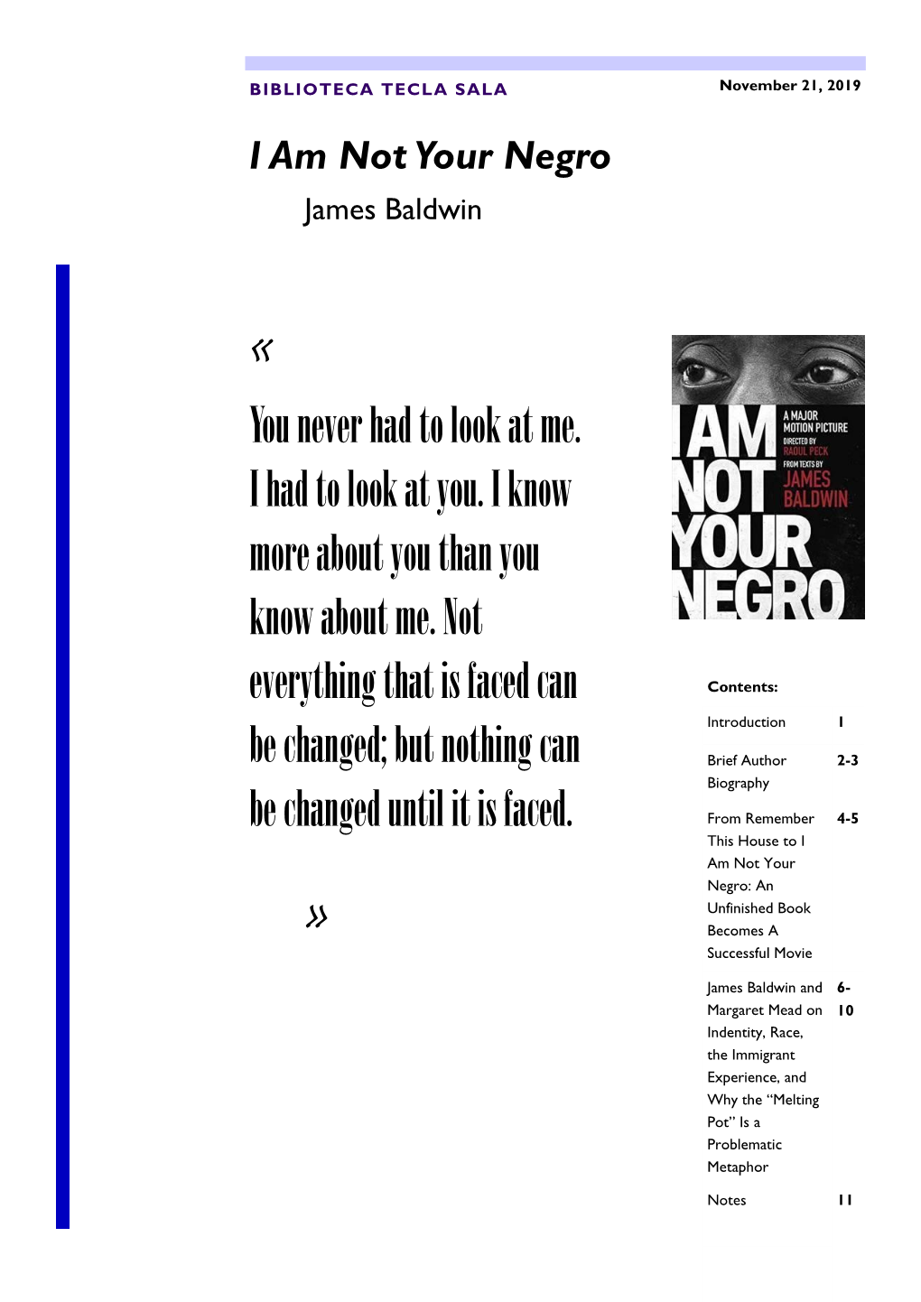 I Am Not Your Negro James Baldwin