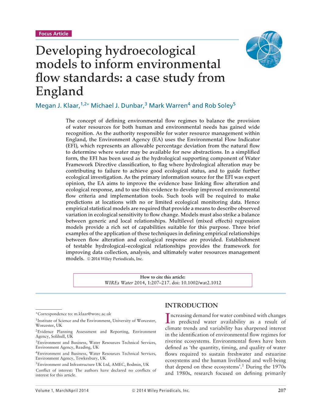 Developing Hydroecological Models to Inform Environmental Flow Standards: a Case Study from England