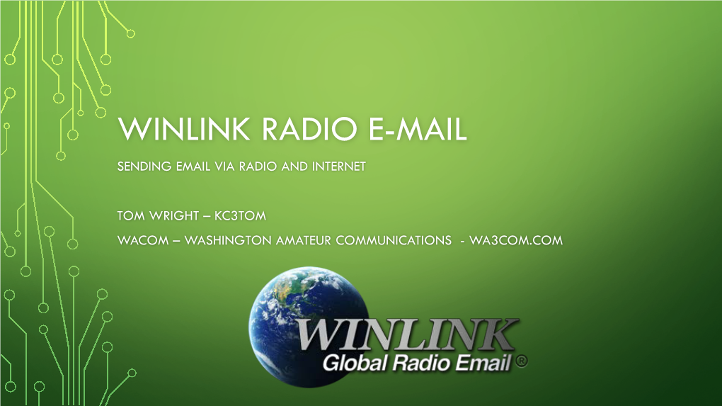 Winlink Radio E-Mail Sending Email Via Radio and Internet