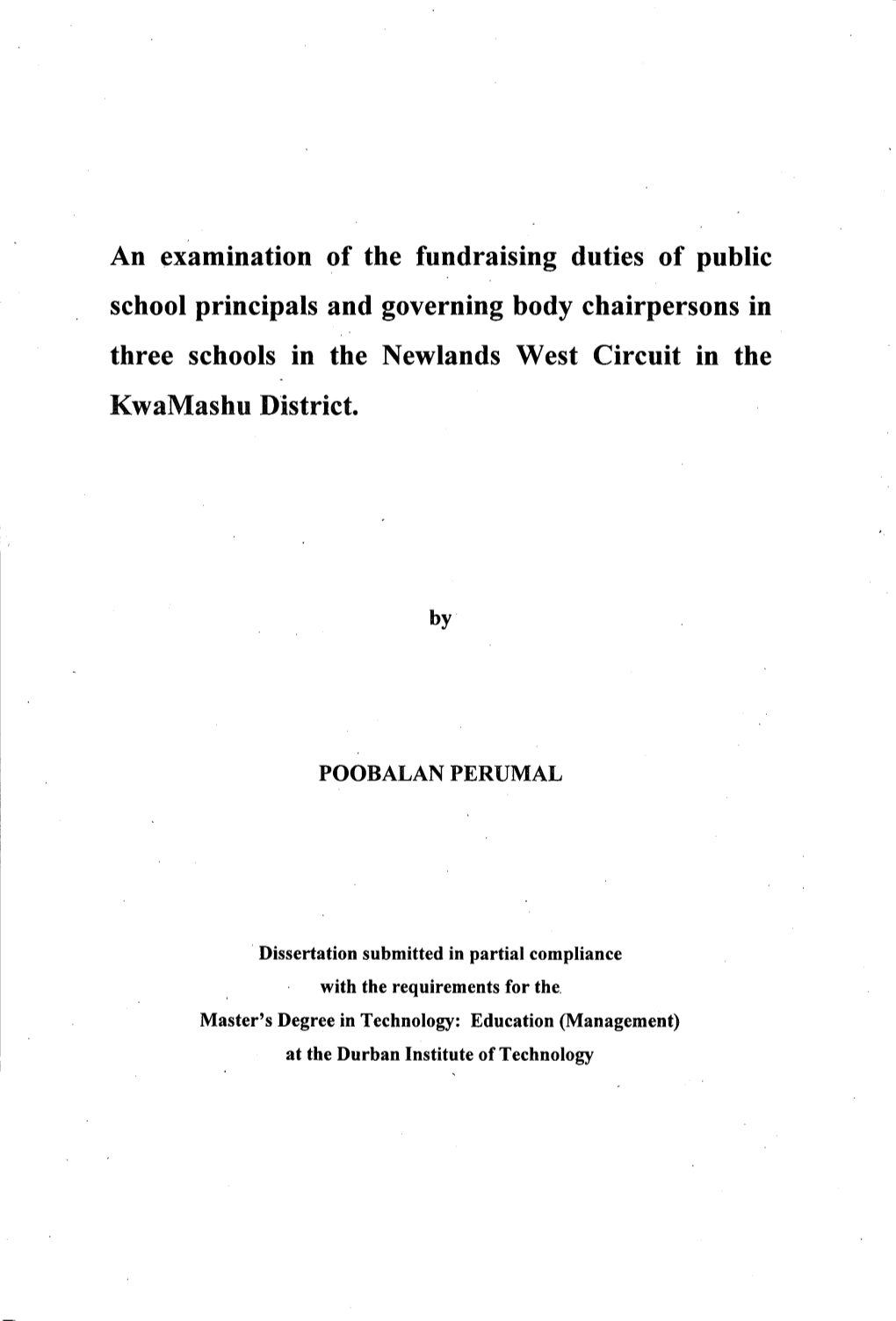 An Examination of the Fundraising Duties of Public School Principals