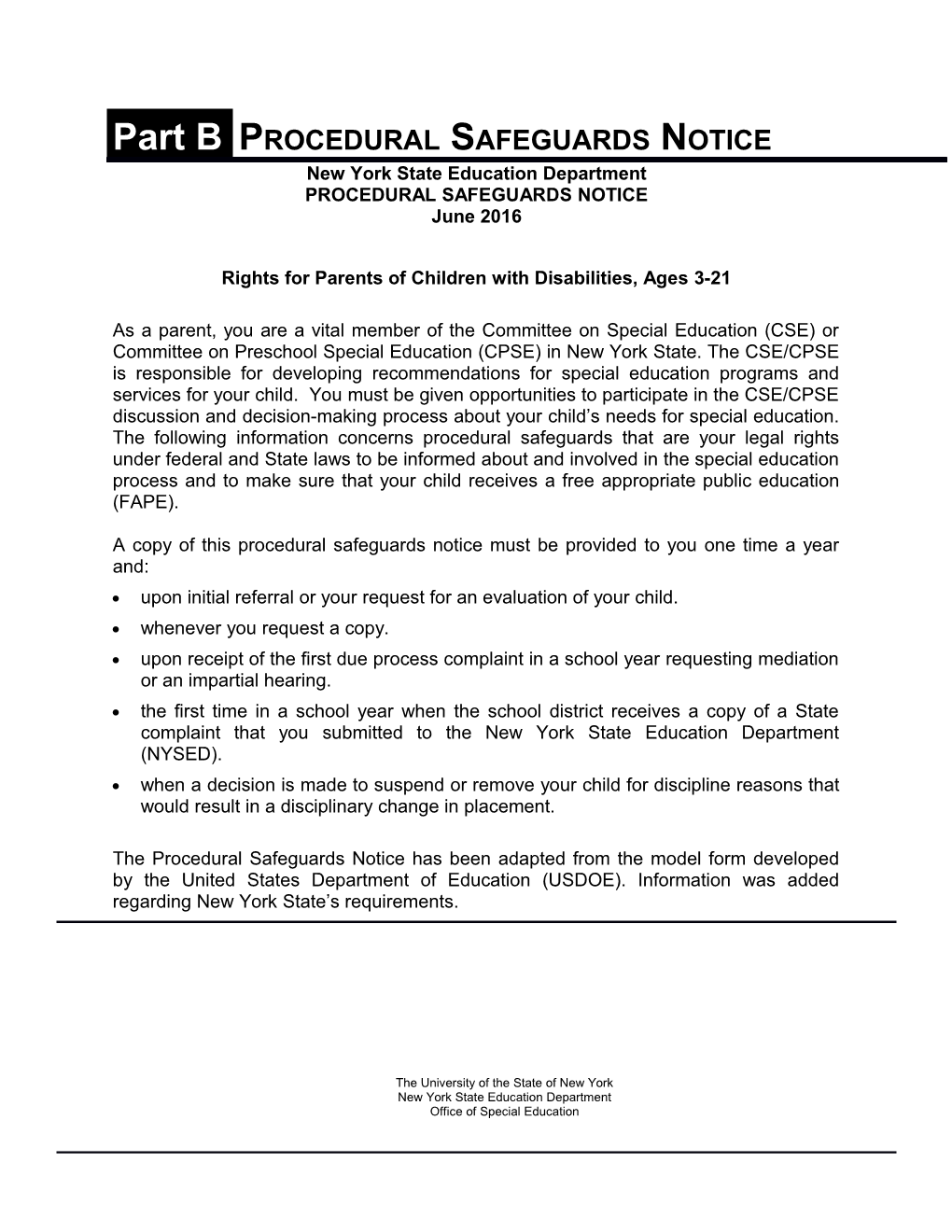 IDEA 2004 Model Forms: Procedural Safeguards Notcie (MS Word)