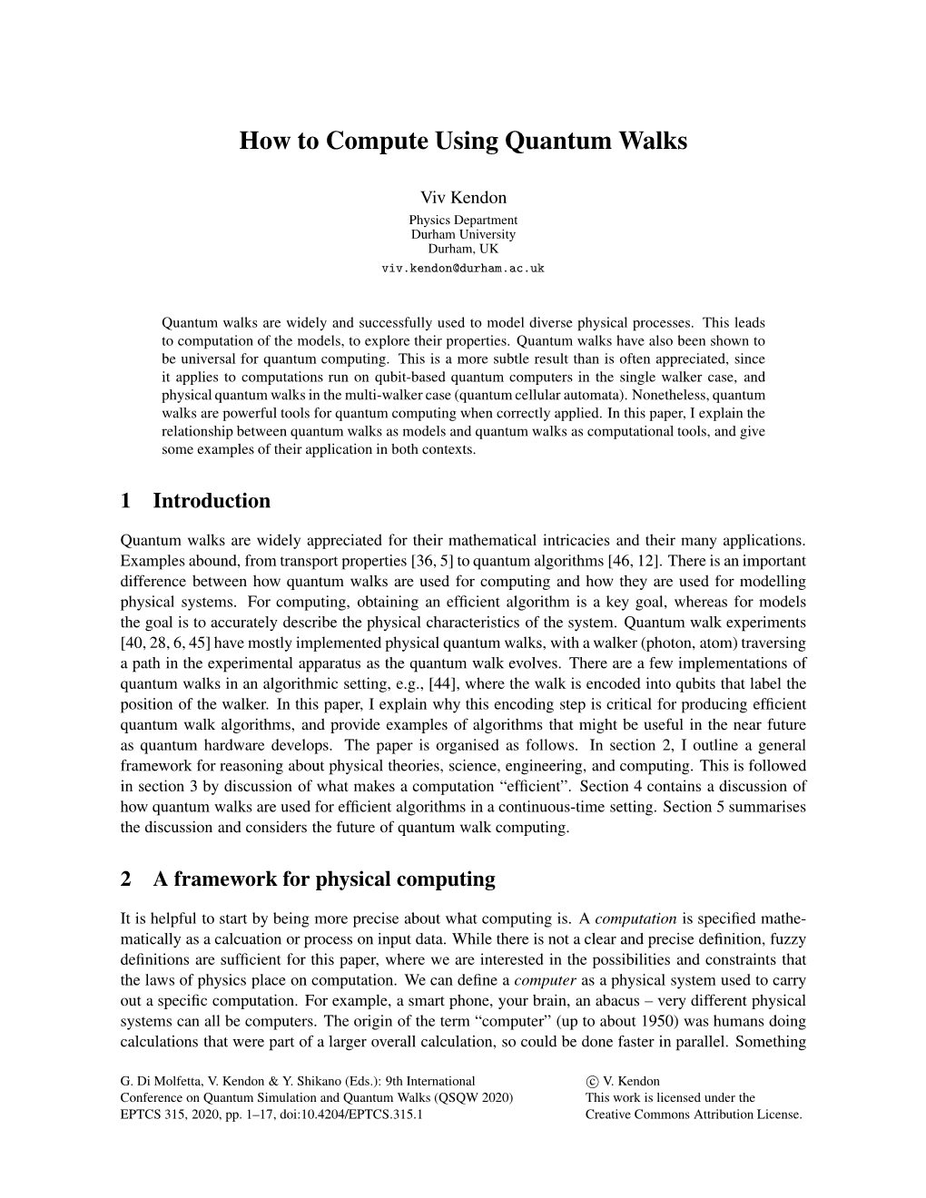 How to Compute Using Quantum Walks