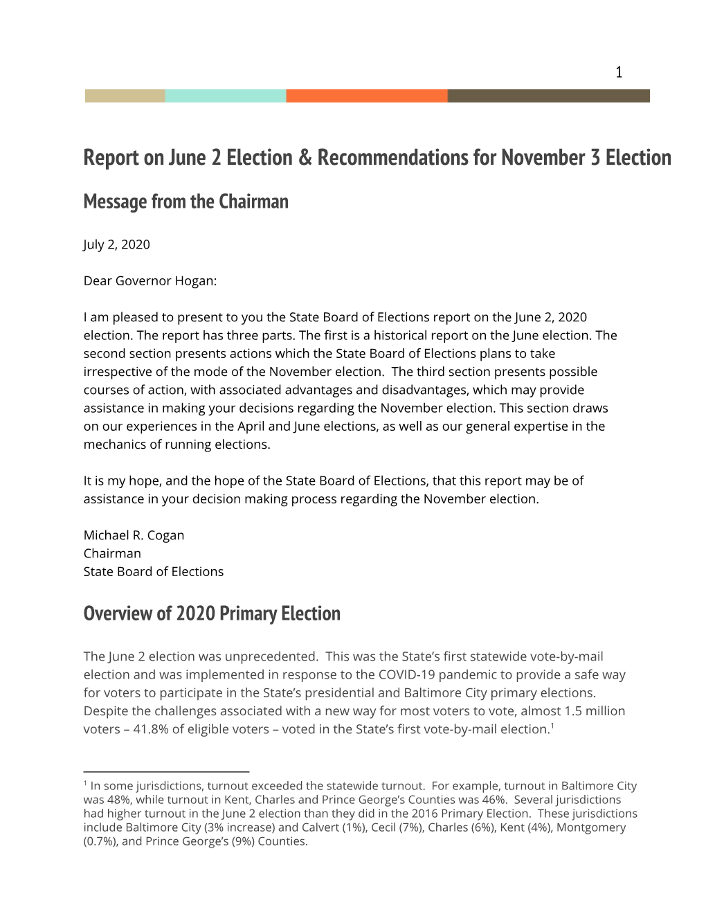 Report on June 2 Election & Recommendations for November 3