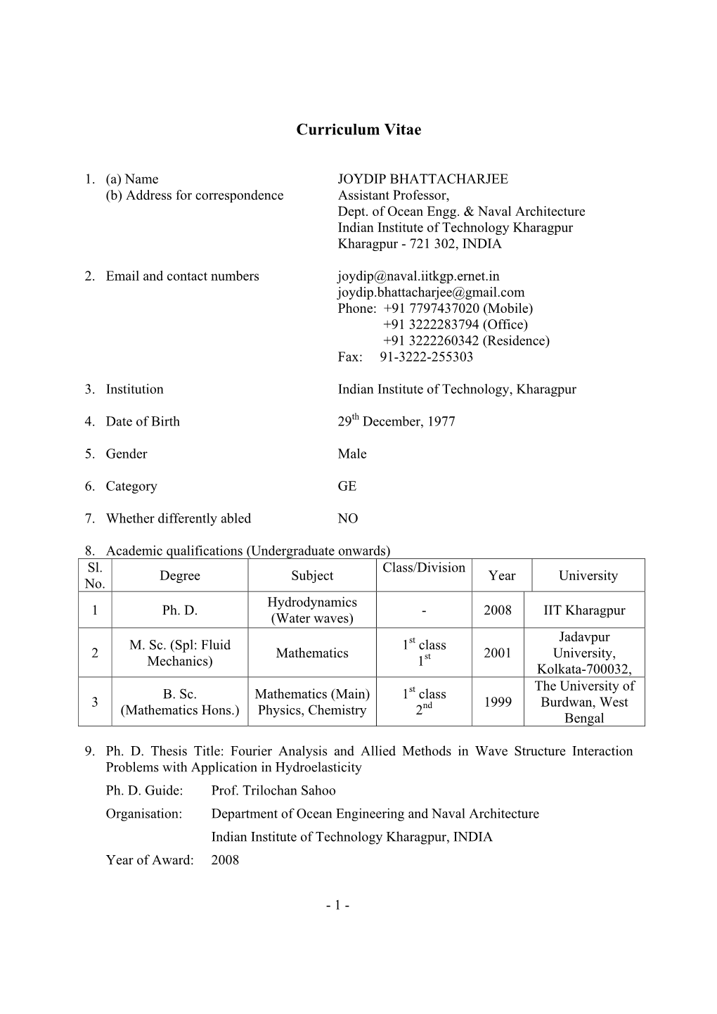 Curriculum Vitae