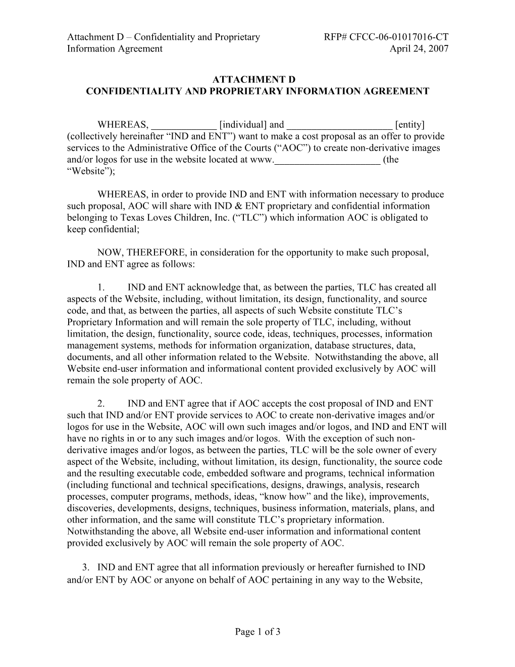 Confidentiality and Proprietary Information Agreement