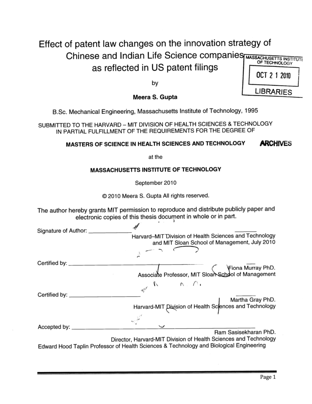 Effect of Patent Law Changes on the Innovation Strategy of Chinese and Indian Life Science Companie Schusessti As Reflected in U