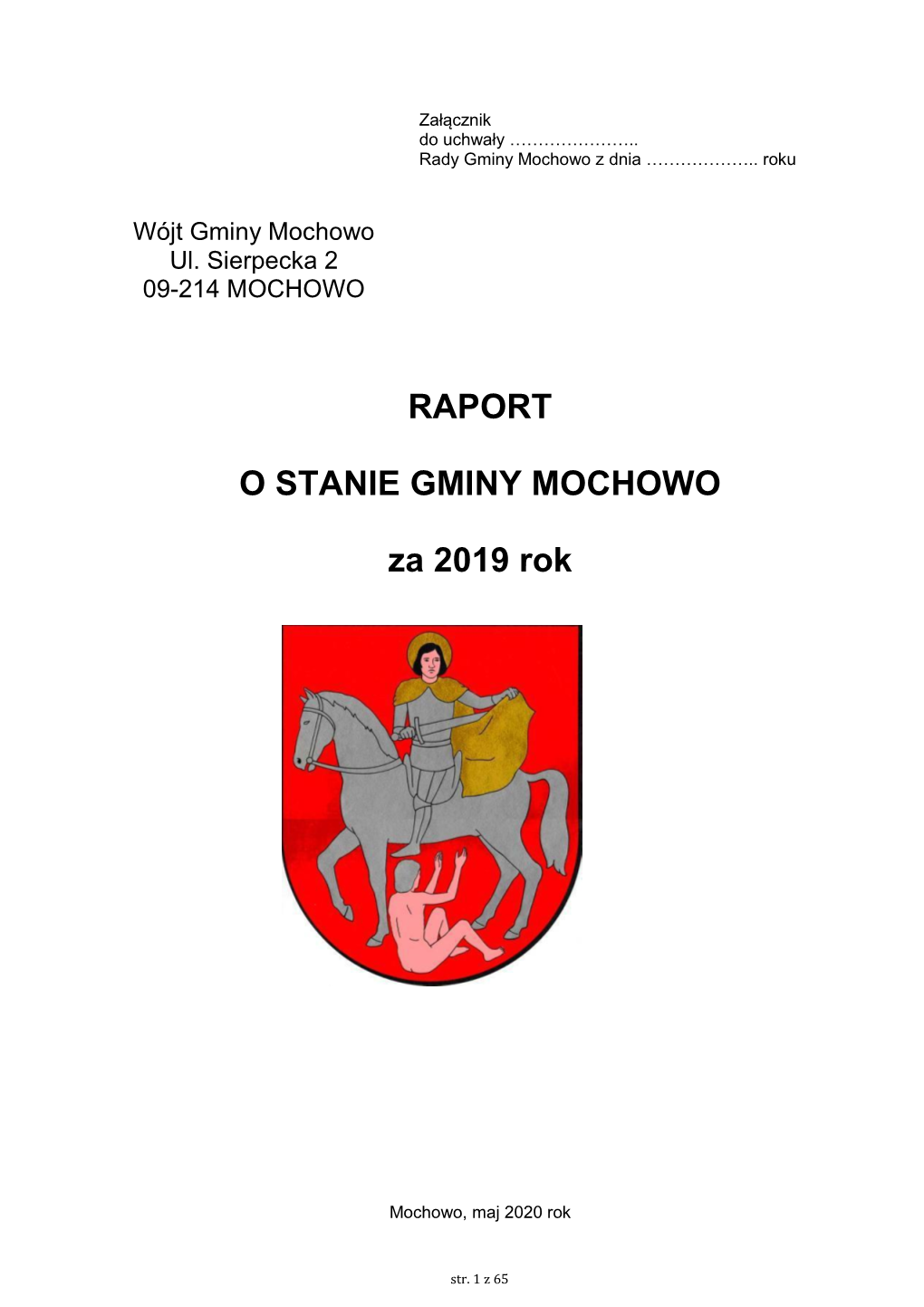 Raport O Stanie Gminy Mochowo Za 2019 Rok