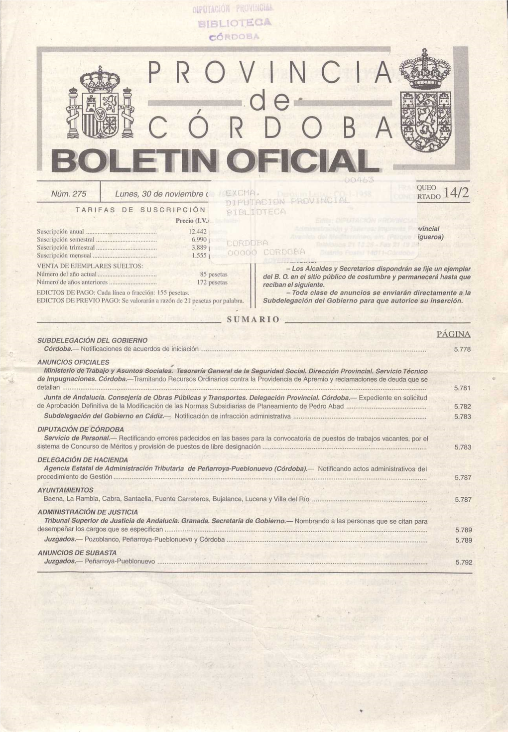 BOLETIN OFICIAL (^"E° Núm