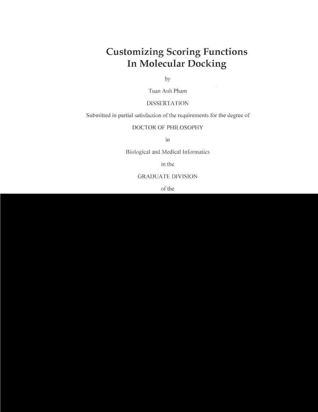 Customizing Scoring Functions in Molecular Docking