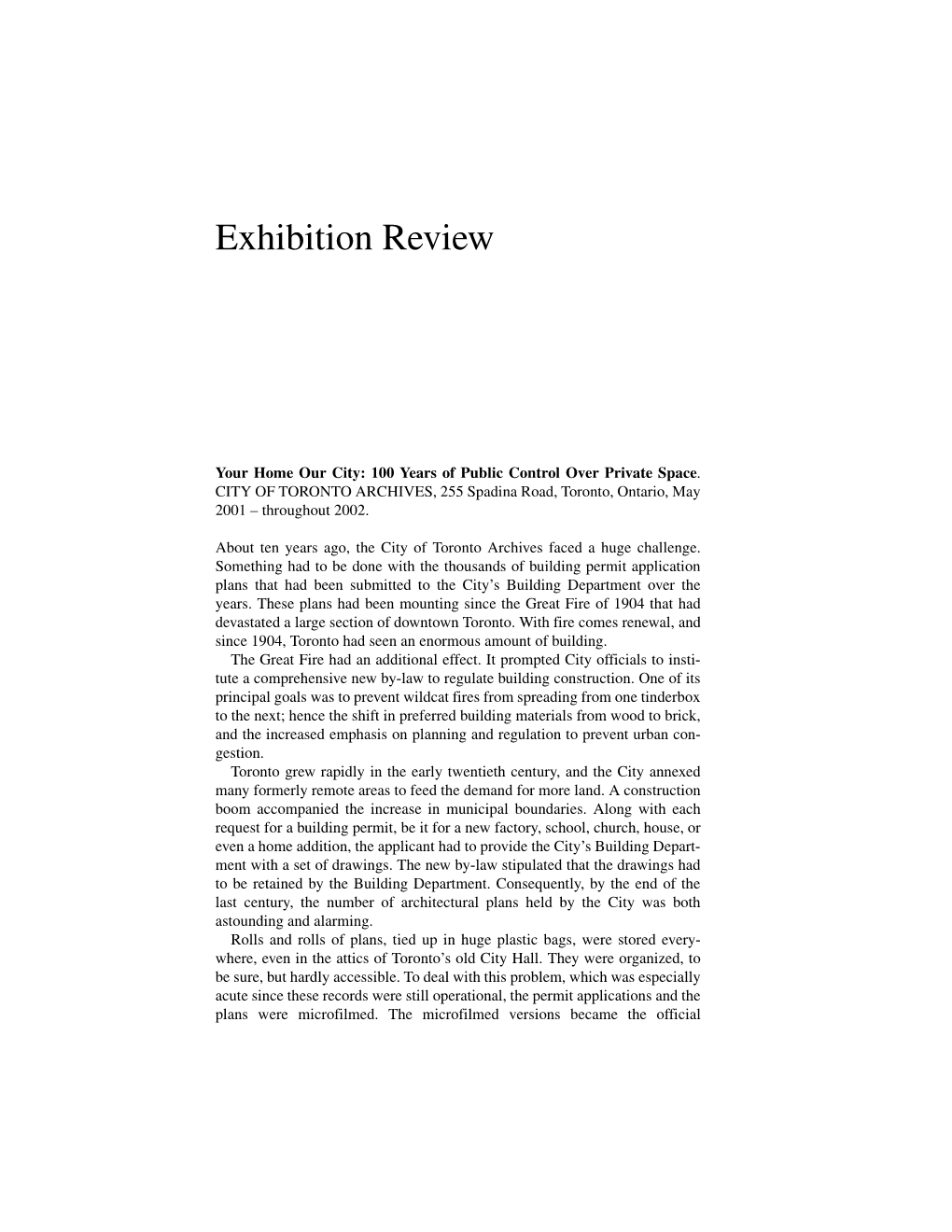 Exhibition Review