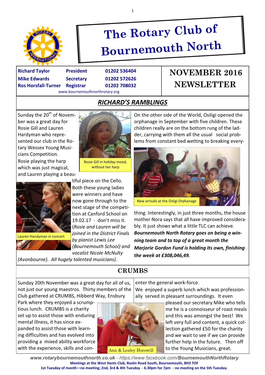 Newsletter Nov 16